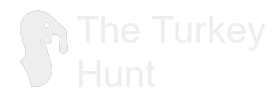 the turkey hunt logo white